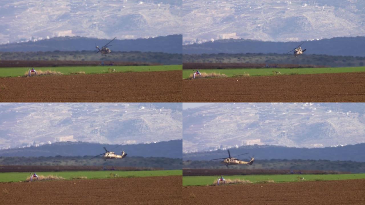 黑鹰直升机在以色列南部飞行