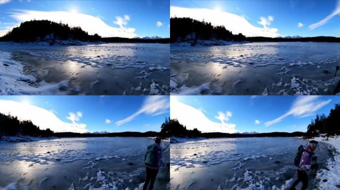 活跃的成年女性在奥地利克恩顿州维尔登 (Velden am Woerthersee) 森林的福斯湖湖