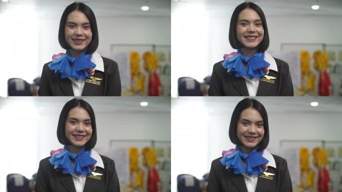 微笑的空姐肖像宣传片实拍视频素材