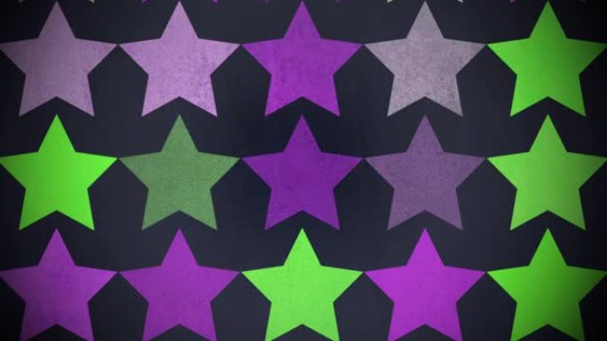 复古风格的紫色和绿色星星图案