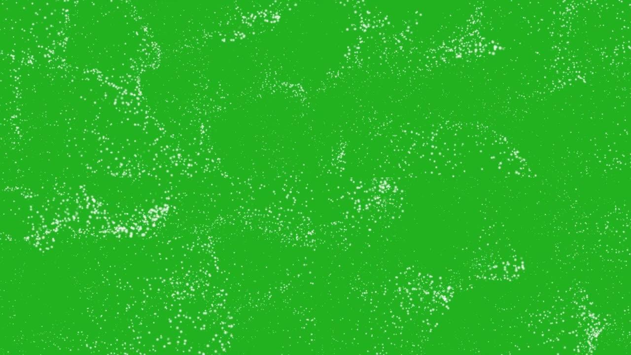 白色bokeh粒子绿色屏幕运动图形