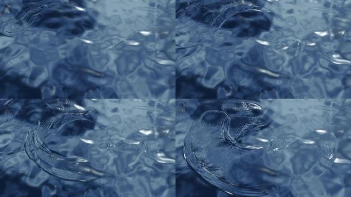 水面上的波浪和涟漪。三维模拟