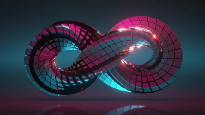 旋转扭曲无限符号无缝循环3D渲染动画