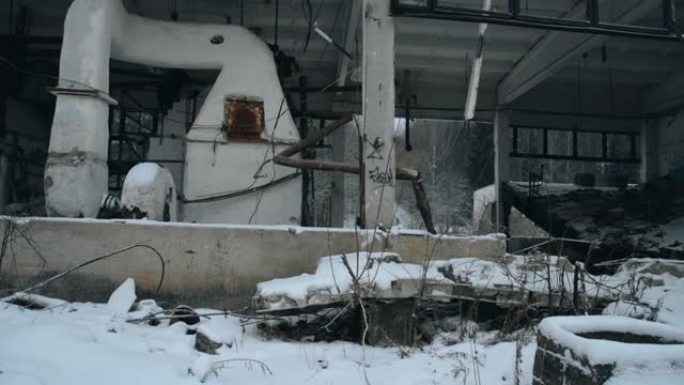 放射性区废弃的旧锅炉房