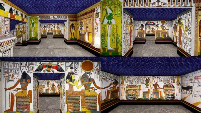 古埃及古墓的3d渲染动画。