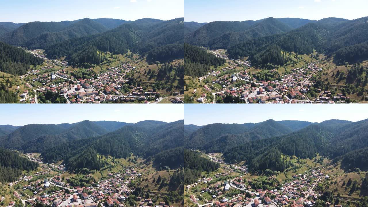保加利亚特里格勒村的鸟瞰图