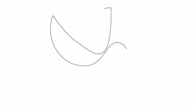 橄榄枝鸽子连续线概念草图的自绘动画。和平象征。4K.阿尔法通道