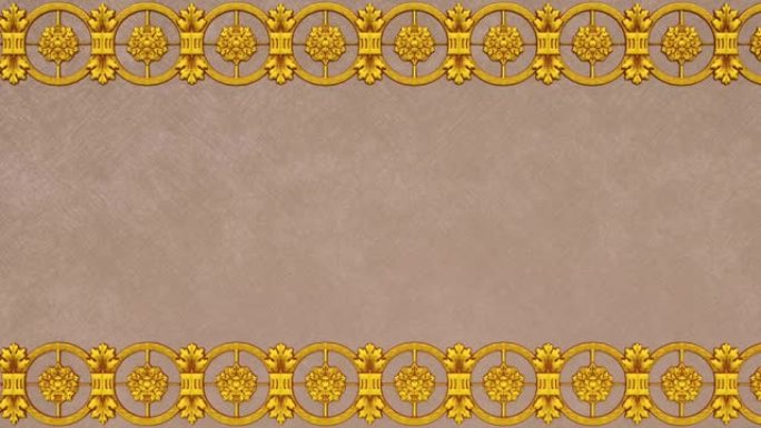 装饰复古仿古花卉巴洛克装饰品，文艺复兴时期复古维多利亚优雅框架，带边框的皇家锦缎背景，黄色模板，金色