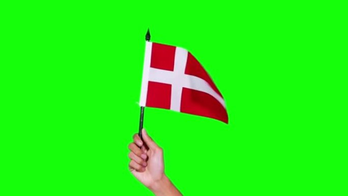 挥舞丹麦国旗的慢动作