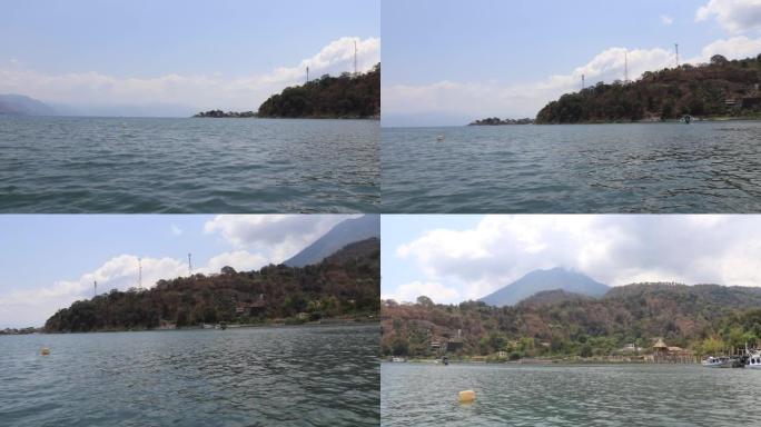 危地马拉阿蒂特兰湖的游船景观