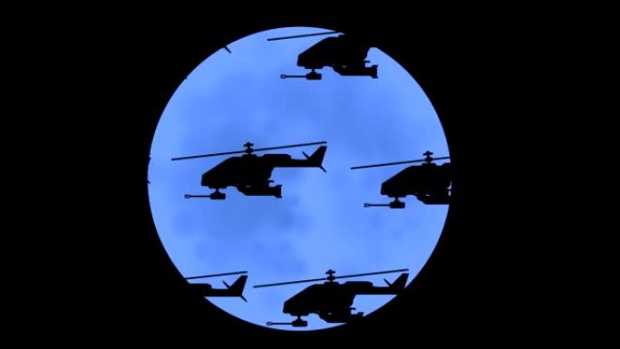武装直升机的剪影武装直升机望远镜