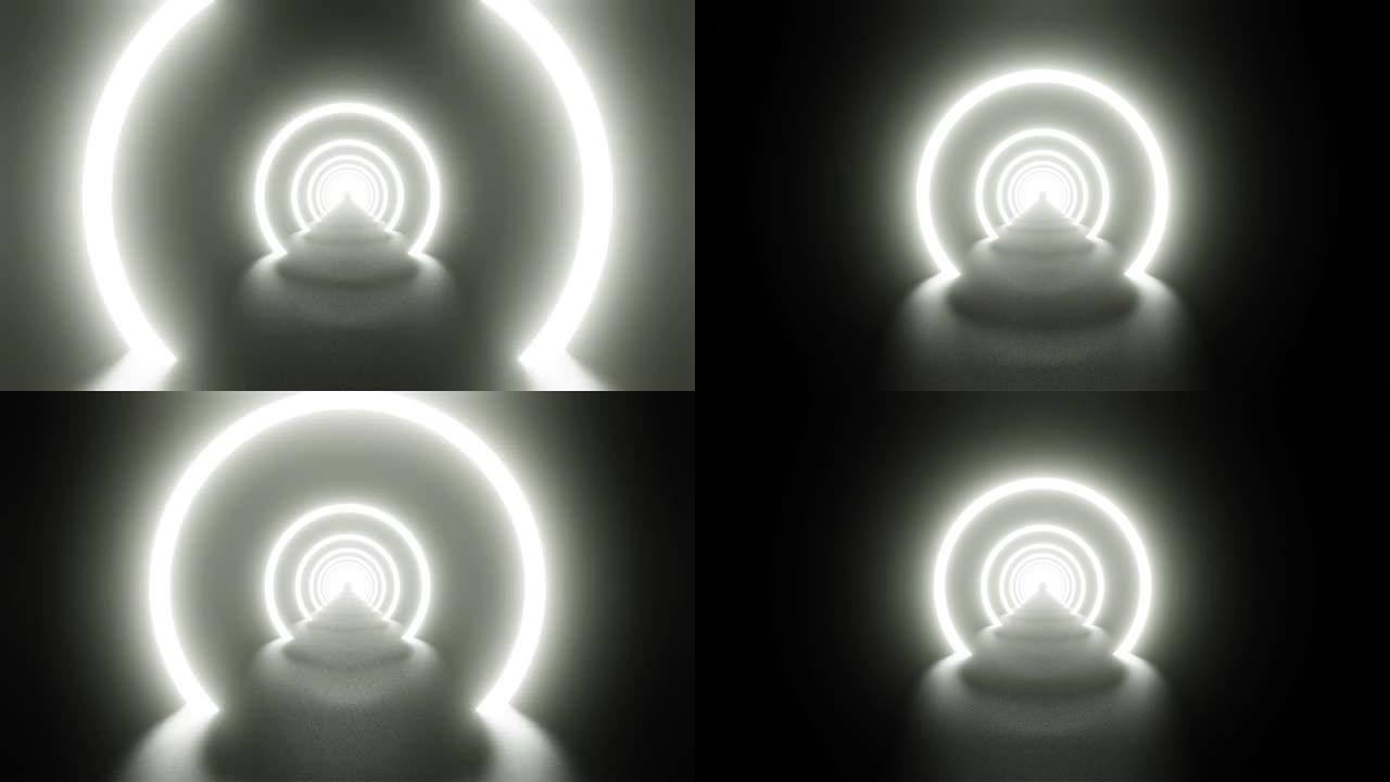 白光环形隧道VJ环路科幻背景