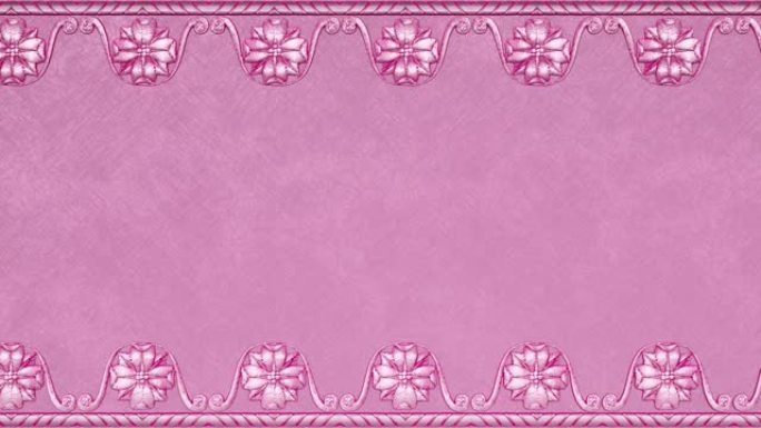 装饰复古仿古花卉巴洛克装饰品，文艺复兴时期复古维多利亚优雅框架，带边框的皇家锦缎背景，粉色蕾丝婚纱纸