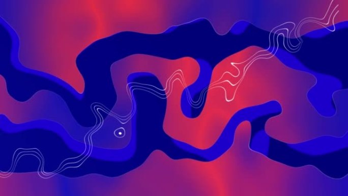 抽象蓝色和红色彩色液体平滑波浪背景动画14.mp4