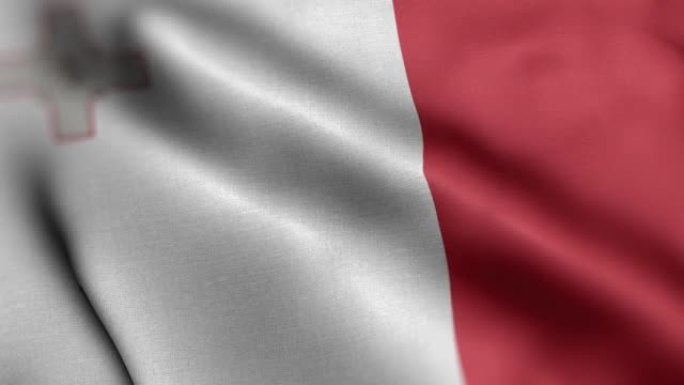 马耳他国旗-马耳他国旗高细节-国旗马耳他波浪图案可循环元素-高分辨率和高细节织物纹理和无尽循环股票视