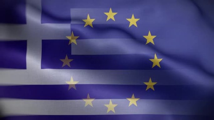 EU希腊国旗循环背景4K