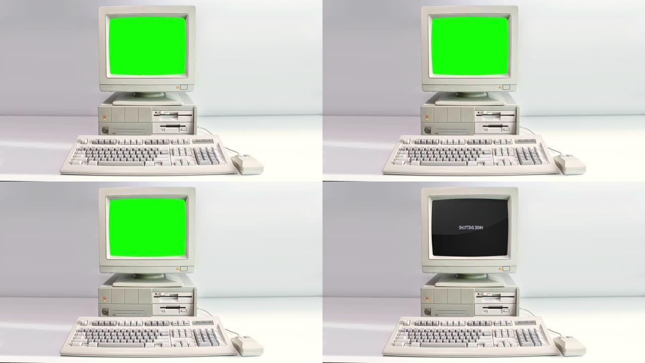 老式电脑旧电脑过时桌面启动绿屏故障4k