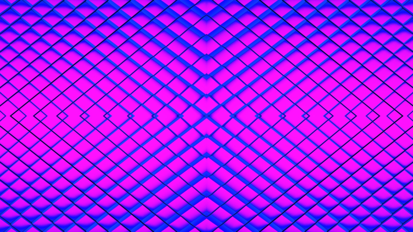【4K时尚背景】蓝紫空间立体方块赛博矩阵