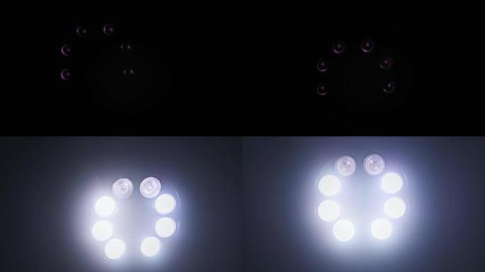 闭路电视摄像机，配有转向明亮的发光二极管和红外光，夜间旋转