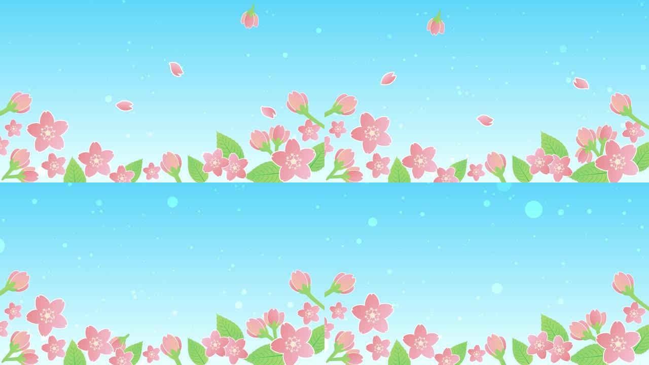 樱花花瓣春天动画框架视频