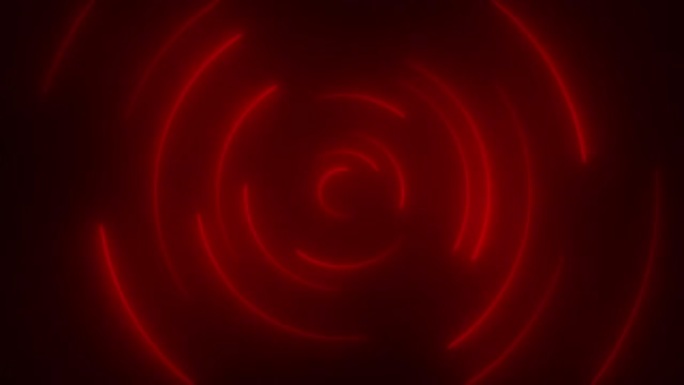 抽象红色圆圈霓虹灯笔画效果动画背景股票视频-抽象隧道光纤线发光三角形背景与发光圆圈-VJ，DJ灯。虚
