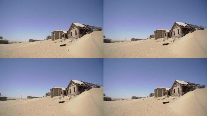 纳米比亚被遗弃的城市Kolmanskop。古城，非洲沙漠中的沙子