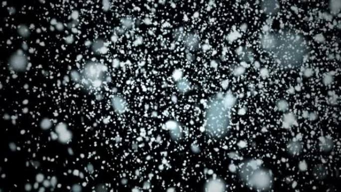 降下大雪。暴雪动画。天气状况。冬季背景。4K