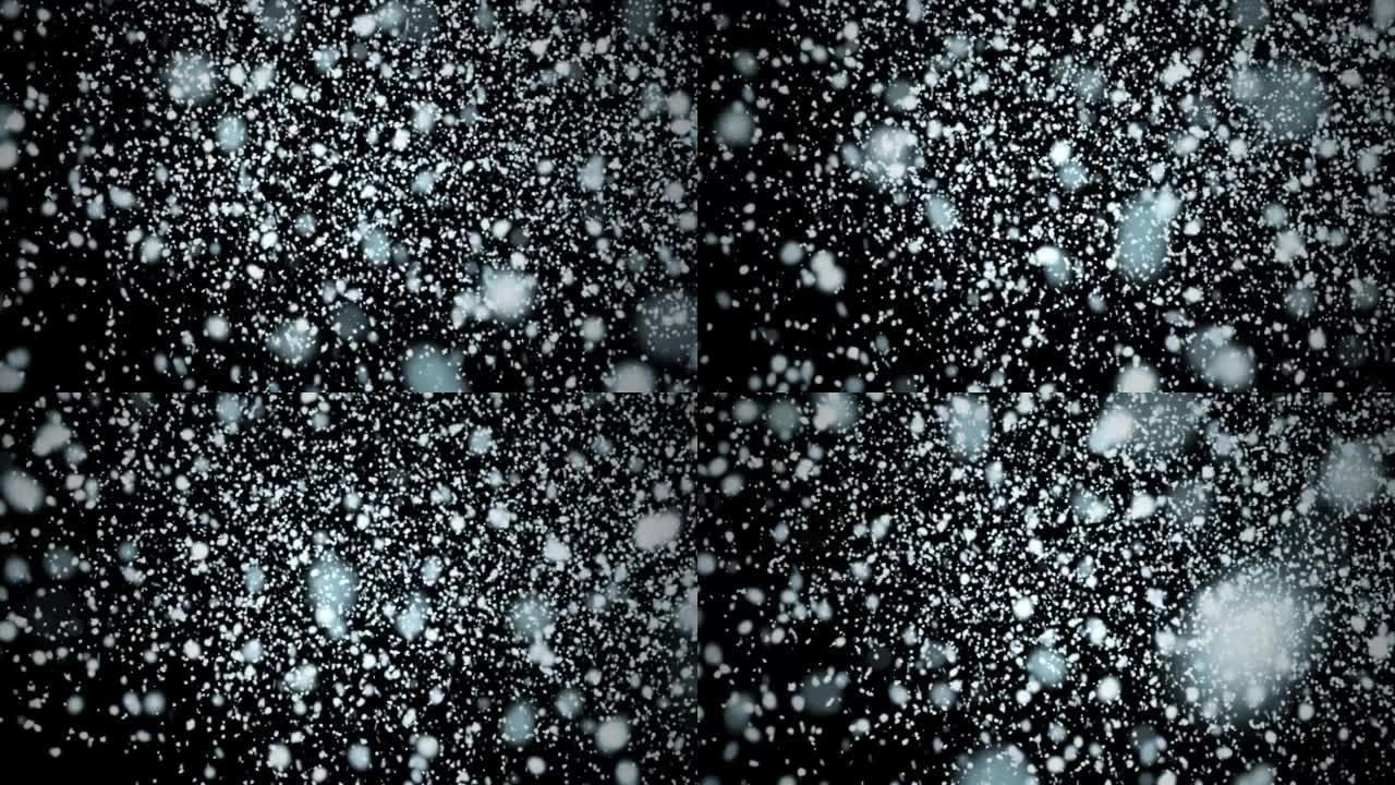 降下大雪。暴雪动画。天气状况。冬季背景。4K