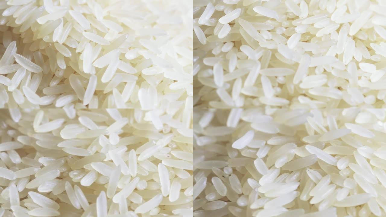 桌上的长半熟米饭