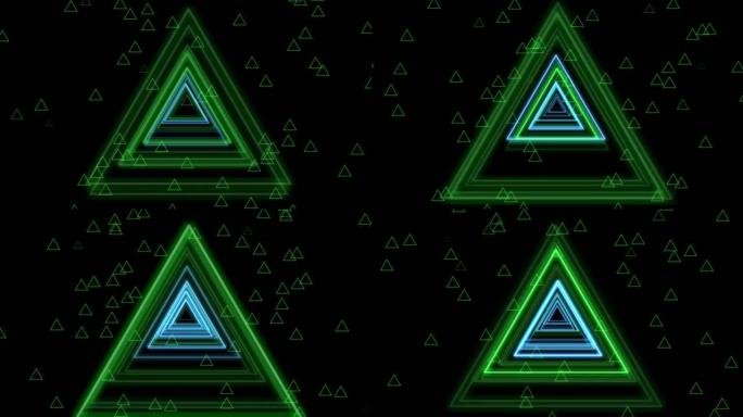霓虹抽象背景动画现代音乐背景三角形状