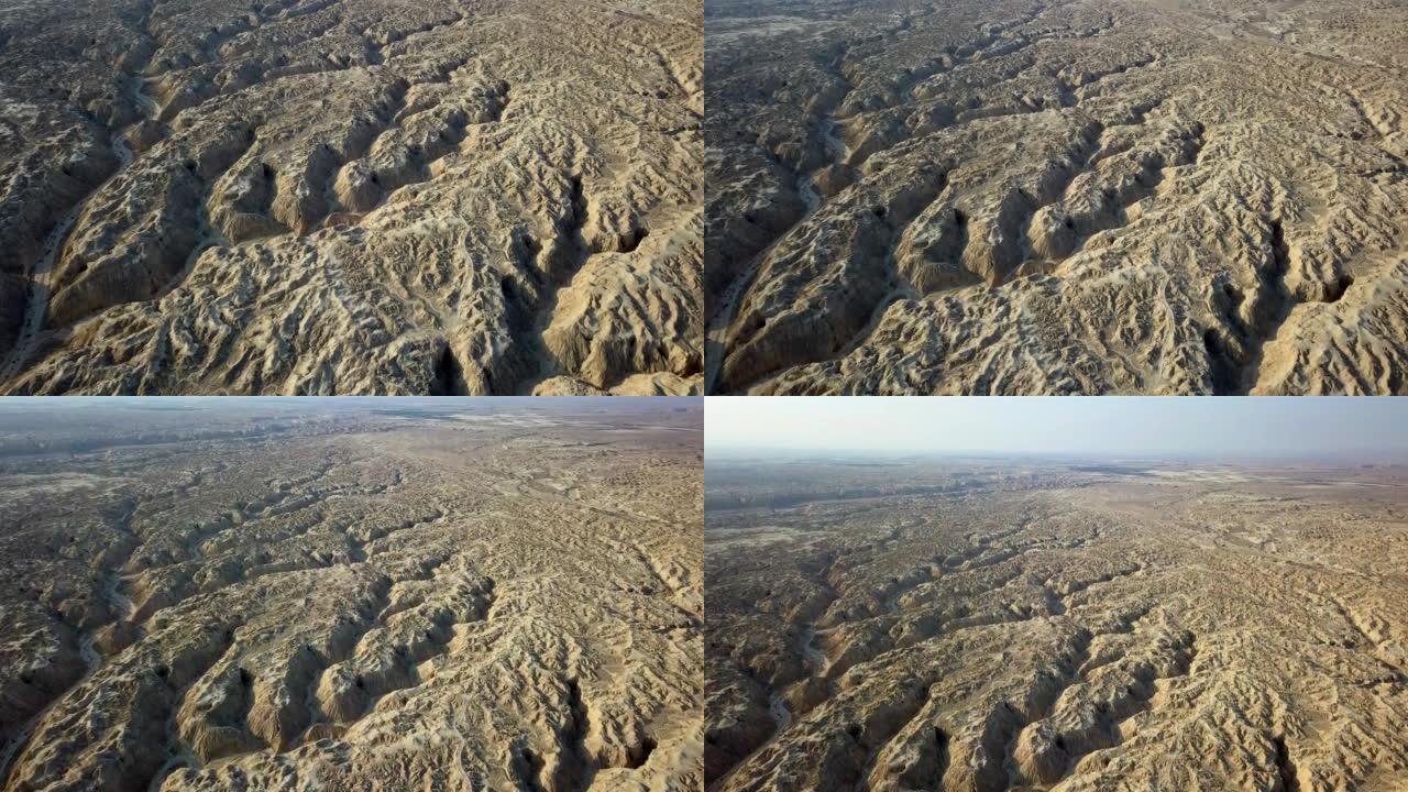 阿拉瓦河谷瓦迪阿马齐亚软沉积岩的鸟瞰图