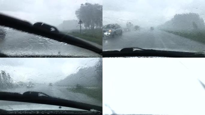 汽车上的大雨