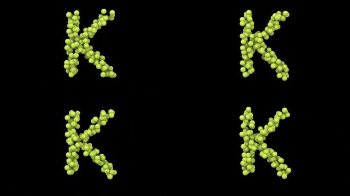 移动网球的动画-字母K