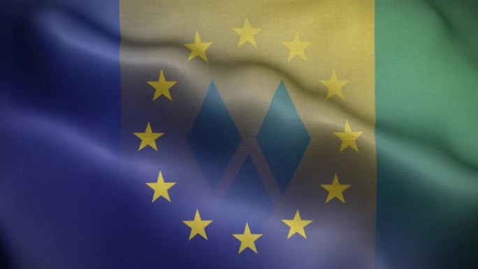 欧盟圣文森特和格林纳丁斯旗环背景4K