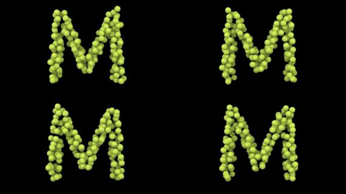 网球主题循环动画字母M