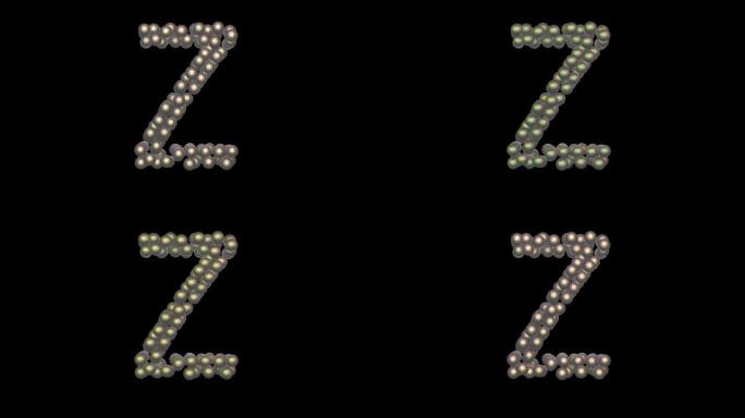 迪斯科球主题字体字母Z