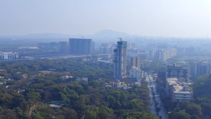 波威·维赫罗利孟买城市鸟瞰图从凯拉斯商业公园拍摄