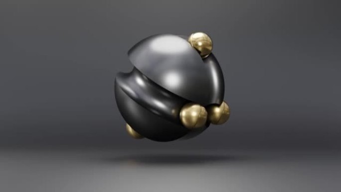 未来主义风格的金属球。动画抽象3d渲染。