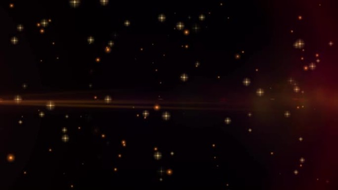 黑色背景上的多个星星和光点的动画