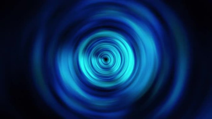 彩色蓝色圆圈灯隧道抽象背景为未来高科技业务演示幻灯片背景概念。4K 3D无缝环路明亮闪亮的圆形边界，