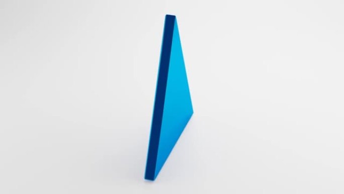 抽象不可能的三角形闪耀蓝色和白色。3D插图