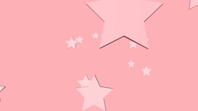 粉色背景上的抽象粉色星星，卡哇伊背景。