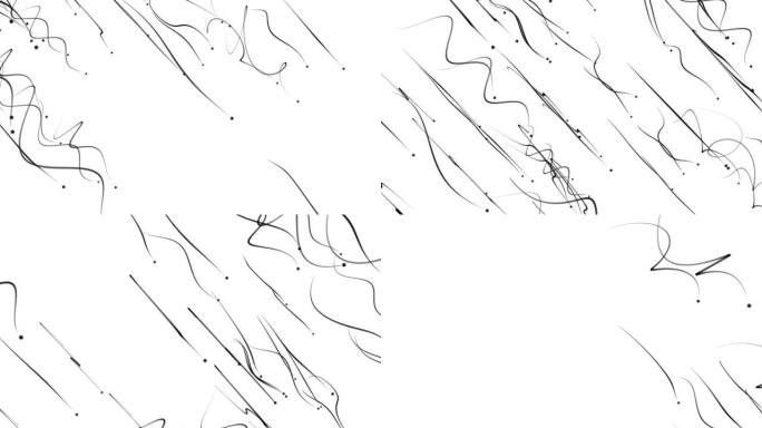 4k抽象背景线条动画-可循环-黑白