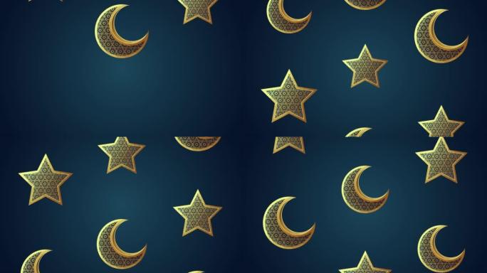 开斋节穆巴拉克动画与星星和月亮