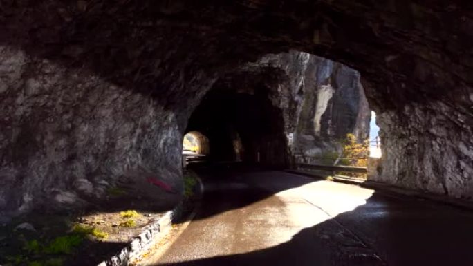 通往隧道的道路。