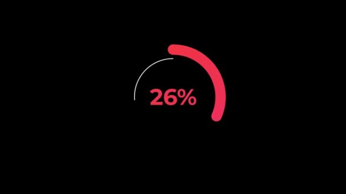 圈百分比加载转移下载动画0-60% 在红色科学效果。