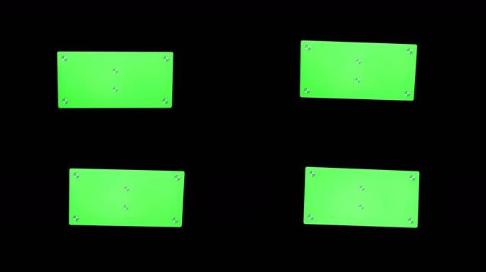 智能手机，绿屏，色度键，黑色背景标记。特写