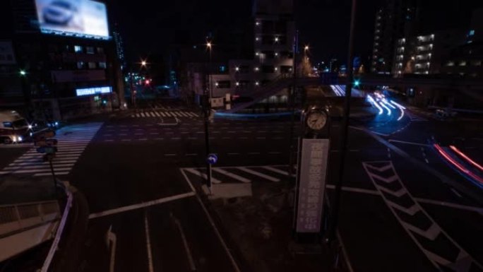 东京城市街道交通拥堵的夜晚时光倒流