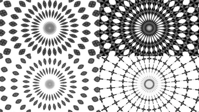 环形万花筒抽象对称的几何无缝图案形状