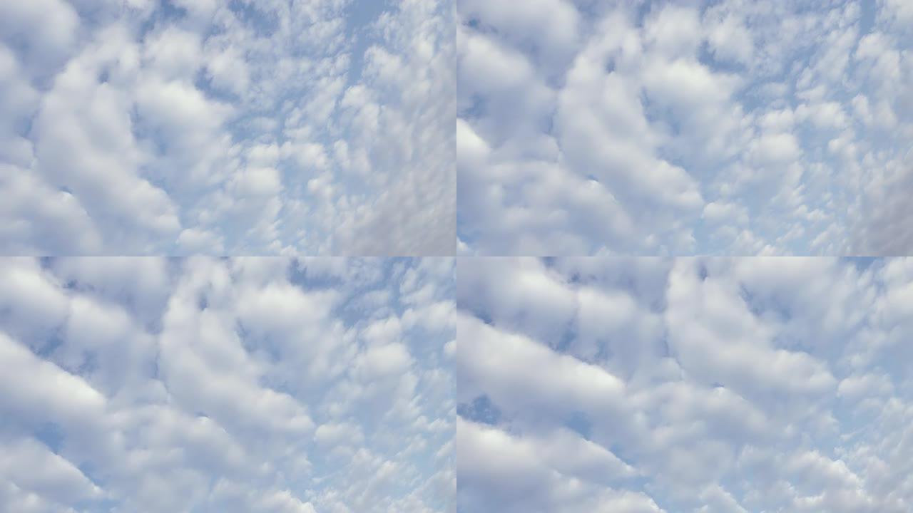 美丽的云景，蓝蓝的天空有积云，圆云。自然界中的对角抽象模式。